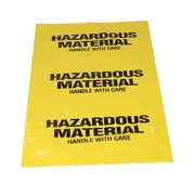 Sellstrom Hazardous Waste Bag with Ties, Yellow S68180